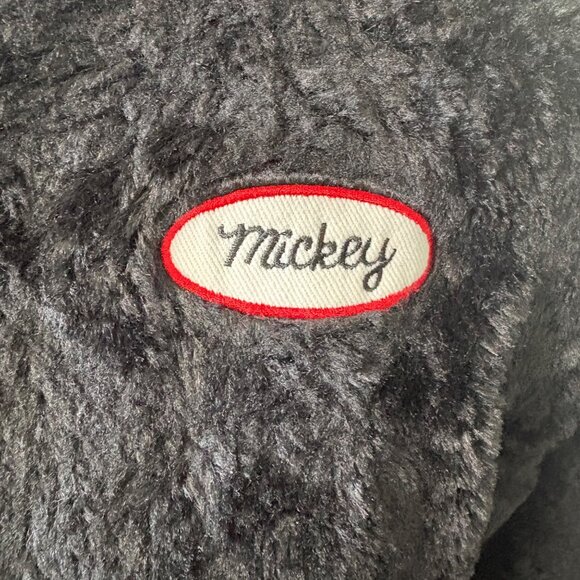 Disney X Forever 21 Mickey Mouse Faux Fur Bomber Jacket Black Red Womens Size S - Picture 12 of 15